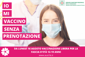 Vaccinazione libera per i giovani 12-19 anni